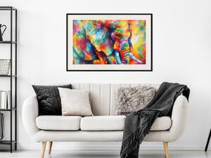 Plakát Barevný obr - pestrobarevná kompozice slona v akvarelovém stylu