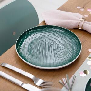 Bílo-zelený porcelánový talíř Villeroy & Boch Leaf, ⌀ 24 cm