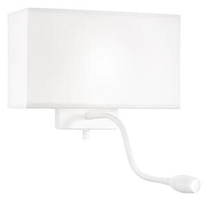 Ideal Lux - LED Flexibilní nástěnná lampa HOTEL 1xE27/60W/230V + LED/1,5W bílá
