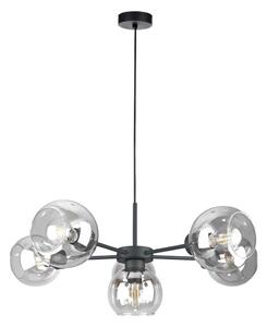 Lustr na lanku KALIOPE 6xE27/60W/230V černá/čirá