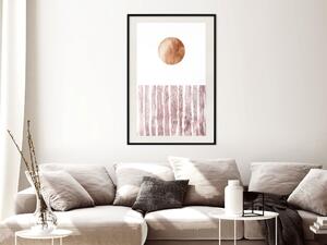 Plakát Harmonie a rytmus - kruh na bílém pozadí nad abstraktní hnědou texturou