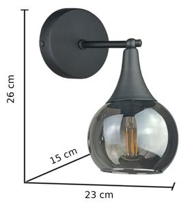 Nástěnné svítidlo STAR 1xE27/60W/230V černá/kouřová černá