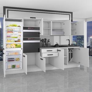 Kuchyňská linka Belini Premium Full Version 300 cm bílý lesk s pracovní deskou GRACE
