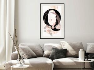 Plakát Písmeno Q - černé písmeno uprostřed abstraktních vzorů na bílém pozadí