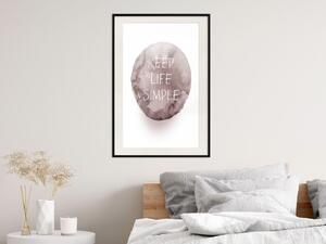 Plakát Keep Life Simple - anglické citát v aquarelovém motivu na bílém pozadí