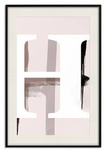 Plakát Písmeno H - bílé písmeno abecedy na abstraktním pastelovém pozadí