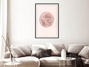 Plakát Always You - anglický text na aquarelově růžovém pozadí