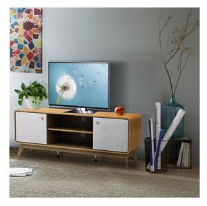 TV stolek v dekoru dubu v bílo-přírodní barvě 140x53 cm Caitlin – Støraa