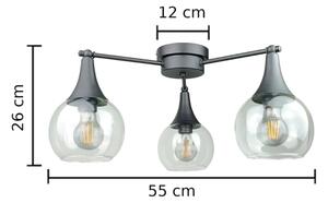 Přisazený lustr STAR 3xE27/60W/230V černá/čirá