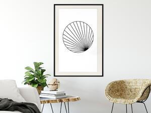 Plakát Abstraktní kruh - černý line art abstraktního kruhu na bílém pozadí