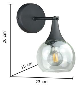 Nástěnné svítidlo STAR 1xE27/60W/230V černá/čirá
