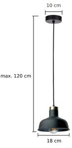 Lustr na lanku HEBE 1xE27/60W/230V černá