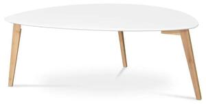 Stůl konferenční 120x60x45 cm, MDF bílá deska, nohy bambus přírodní odstín