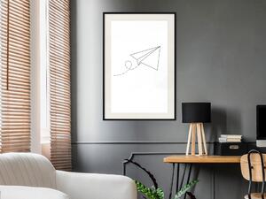 Plakát Papírové letadélko - abstraktní letadlo s geometrickými tvary