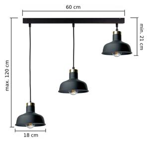 Lustr na lanku HEBE 3xE27/60W/230V černá