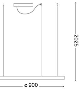 Ideal Lux - LED Stm lustr na lanku ORACLE S LED/42W/230V 4000K pr. 90 cm černá