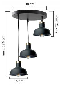 Lustr na lanku HEBE 3xE27/60W/230V černá