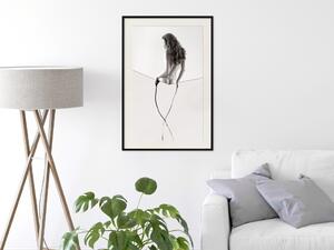 Plakát Smyslná nit - polovina siluety ženy a line art v abstraktním stylu