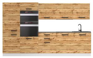 Kuchyňská linka Belini Premium Full Version 300 cm dub wotan s pracovní deskou GRACE