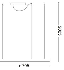 Ideal Lux - LED Lustr na lanku ORACLE SLIM LED/37W/230V 2700K pr. 70 cm černá