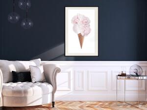Plakát Chuť květů - abstraktní zmrzliny vyrobené z květin na bílém pozadí