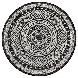 Hanse Home Collection koberce Kusový koberec Flatweave 104855 Black/Cream - 120x120 (průměr) kruh cm