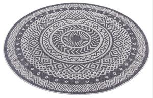 Hanse Home Collection koberce Kusový koberec Flatweave 104857 Grei/SIlver – na ven i na doma - 160x160 (průměr) kruh cm