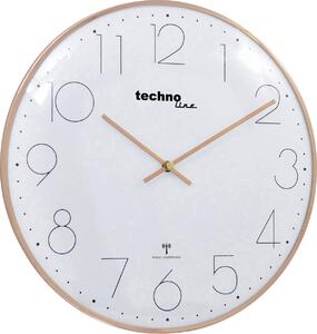 Techno Line WT 8235 gold optik DCF nástěnné hodiny 350 mm x 25 mm, růžovozlatá