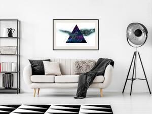 Plakát Kosmické Trojúhelníky - geometrická abstrakce na jednotném bílém pozadí