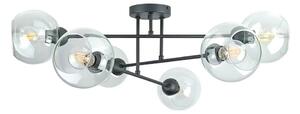 Lustr na tyči VASCO 6xE27/60W/230V černá/čirá