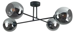 Lustr na tyči VASCO 4xE27/60W/230V černá/kouřová černá
