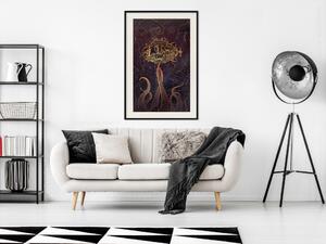 Plakát Zlatá Ponorka - mořská abstrakce s oceánem a chobotnicí