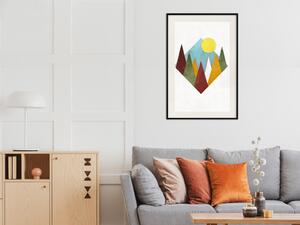 Plakát Horské Ráno - geometrická abstrakce s barevnou horizontální krajinou