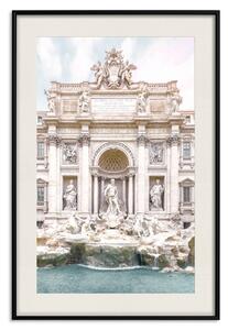 Plakát Fontána di Trevi - světlá kompozice s římskou architekturou a sochami