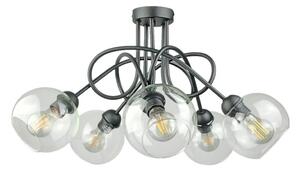 Přisazený lustr EVIE 5xE27/60W/230V antracit/čirá
