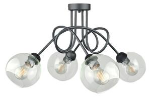 Přisazený lustr EVIE 4xE27/60W/230V antracit/čirá