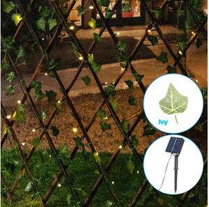 Aigostar - LED Solární řetěz 148xLED/2x1,2m IP65 teplá bílá ivy