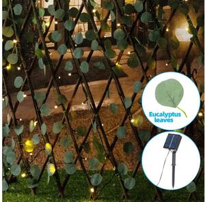 Aigostar - LED Solární řetěz 148xLED/2x1,2m IP65 teplá bílá eukalyptus