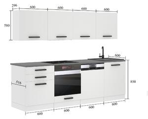 Kuchyňská linka Belini Premium Full Version 240 cm šedý lesk s pracovní deskou ALICE