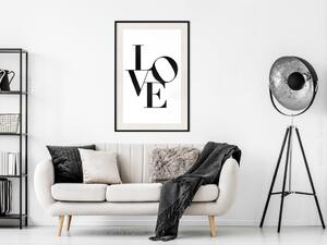 Plakát Zamotaná Láska - černé anglické texty na jednotném bílém pozadí