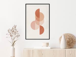 Plakát Kruhová Struktura - abstraktní oranžové geometrické tvary