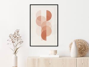 Plakát Konfigurace kruhu - abstraktní oranžové půlkruhy na světlém pozadí