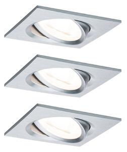 Paulmann 93456 Nova vestavné svítidlo, LED, LED, 18 W, Hliník (soustružený), sada 3 ks