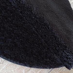 Makro Abra Kulatý koberec vhodný k praní jednobarevný Kamel černý Rozměr: průměr 100 cm