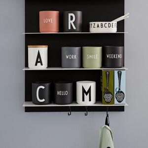 Porcelánový hrnek WORK šedý Design Letters