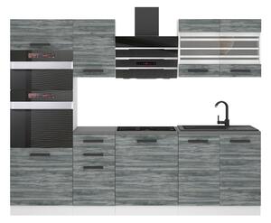 Kuchyňská linka Belini Premium Full Version 240 cm šedý antracit Glamour Wood s pracovní deskou TRACY Výrobce