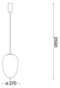Ideal Lux - LED Lustr na lanku UMILE LED/20W/230V pr. 27 cm CRI 90 mosaz/bílá