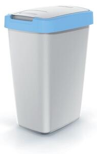 Odpadkový koš s barevným víkem, 12 l, modrá / šedá