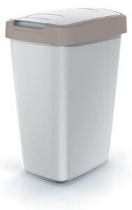 Odpadkový koš s barevným víkem, 12 l, hnědá / šedá