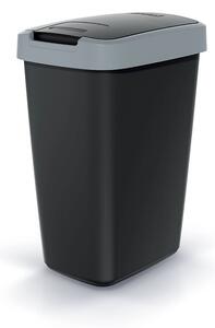Odpadkový koš s barevným víkem, 12 l, šedá / černá